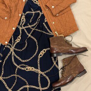 Bowen Equestrian Oxford Style Lace-Up Leather Boots - sz 7.5